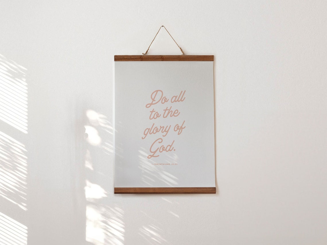 1 Corinthians 10 31 Do All To The Glory Of God Rose Script Poster - Image 3