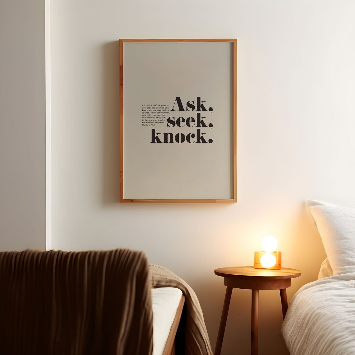 Matthew 7:7-8 Ask, Seek, Knock Scripture Art Print - Image 2