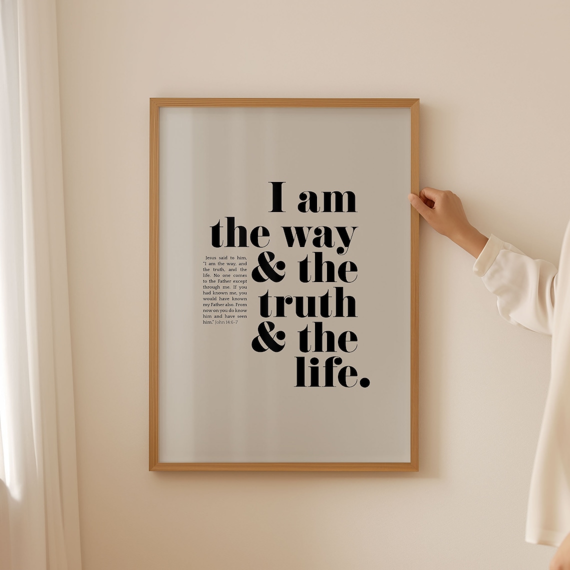 John 14:6 Bold Christian Scripture Wall Art Print - Image 3