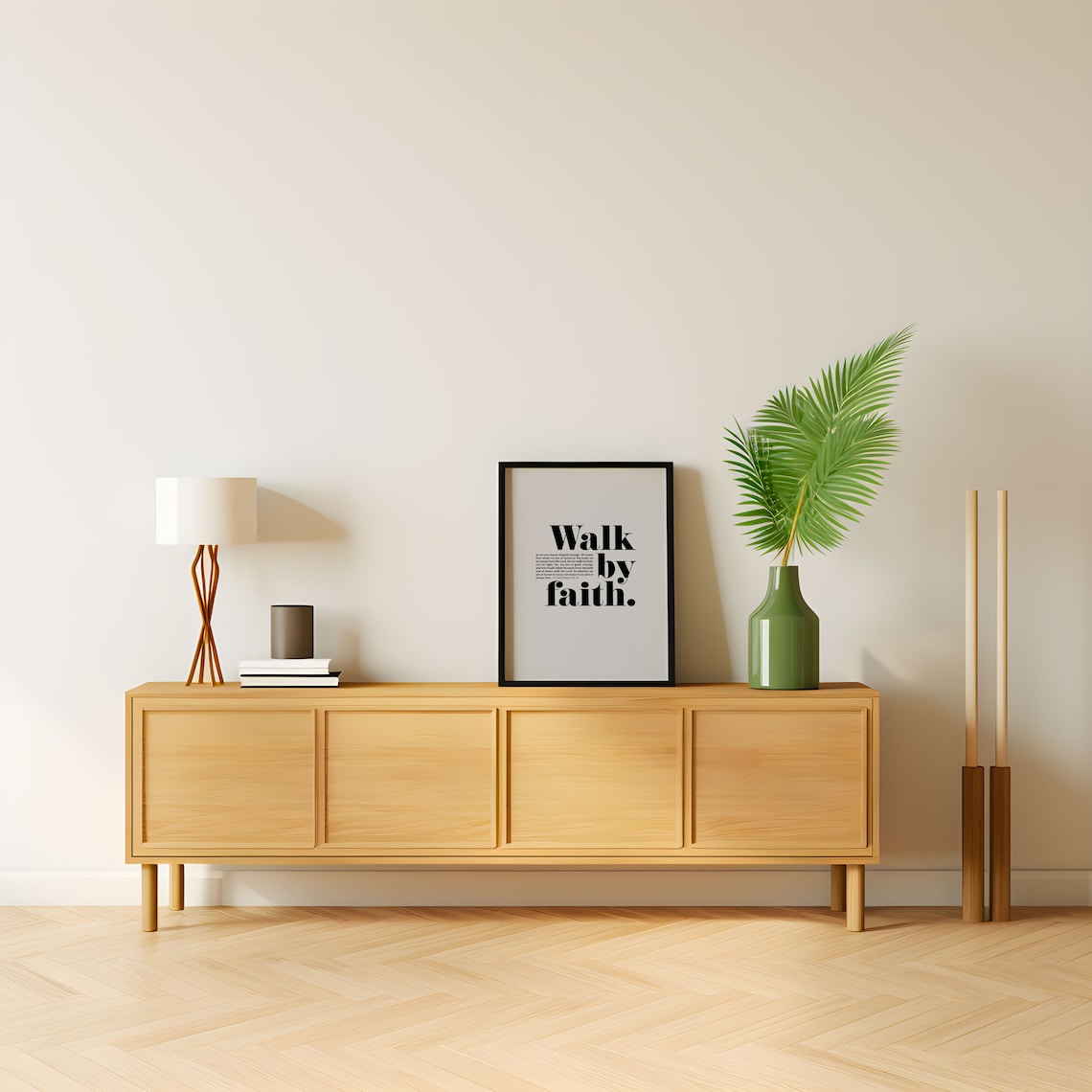 2 Corinthians 5:7 Walk By Faith Minimalist Bible Verse Poster Home Decor - Image 3