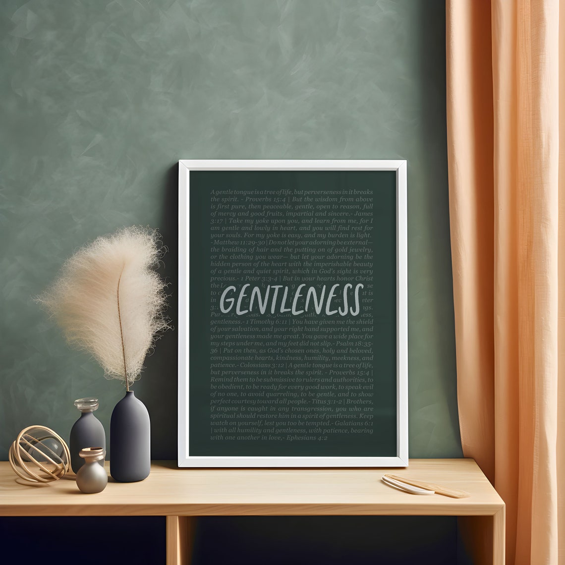 Gentleness Fruit Of The Spirit Bible Verse Artwork Scripture Christian Poster Baby Nursery Home Decor Instant Print - Image 6