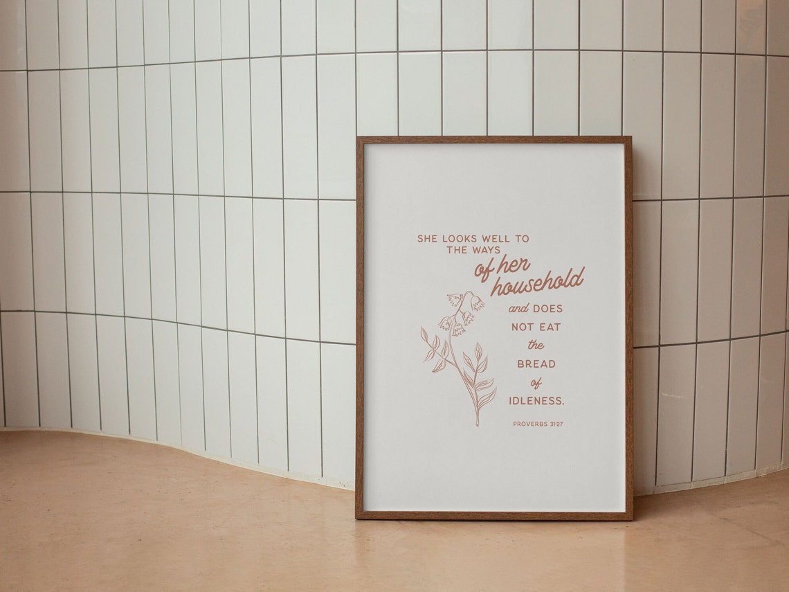 Proverbs 31 27 Bible Verse Wall Art Christian Mothers Day Gift Modern Art For Home Decor Scripture Print Famous Bible Verses Encouragement - Image 4