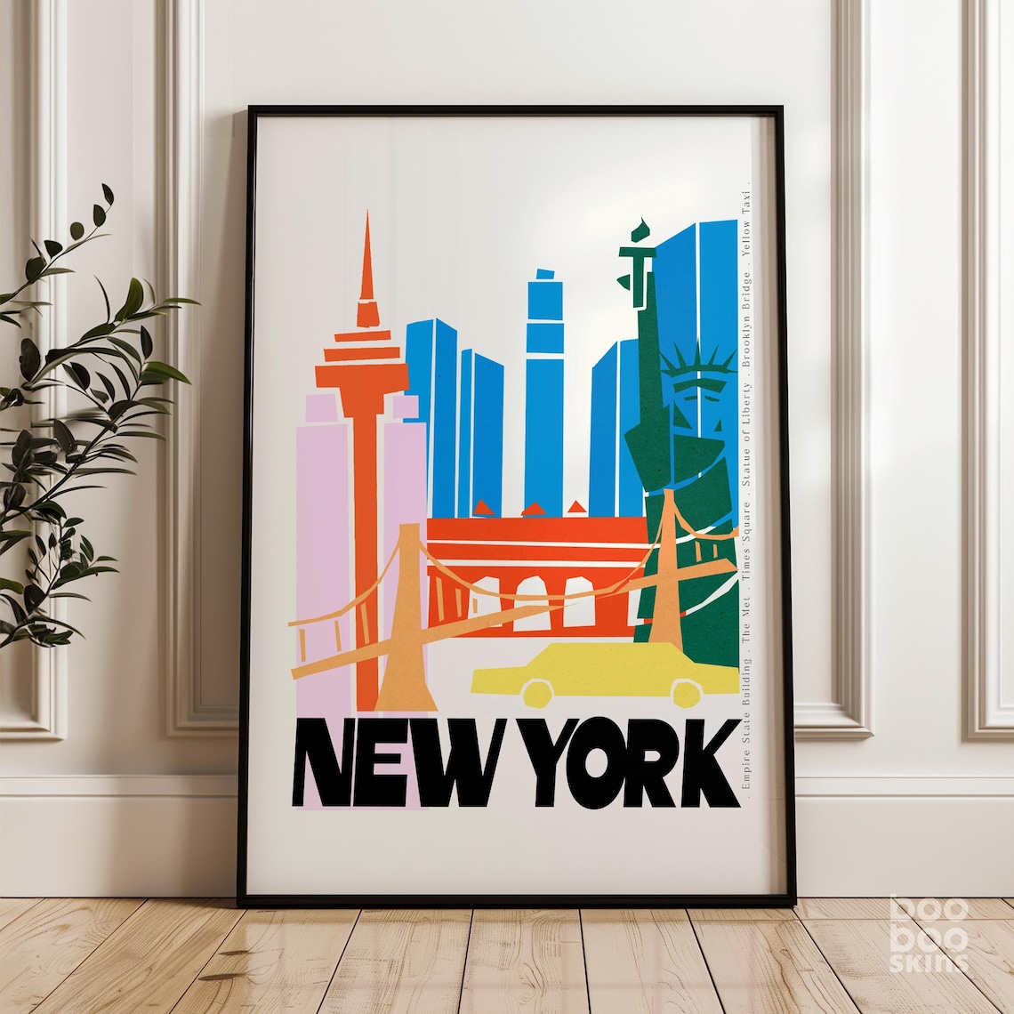 New York City Colorful Pop Art Skyline Statue of Liberty Poster