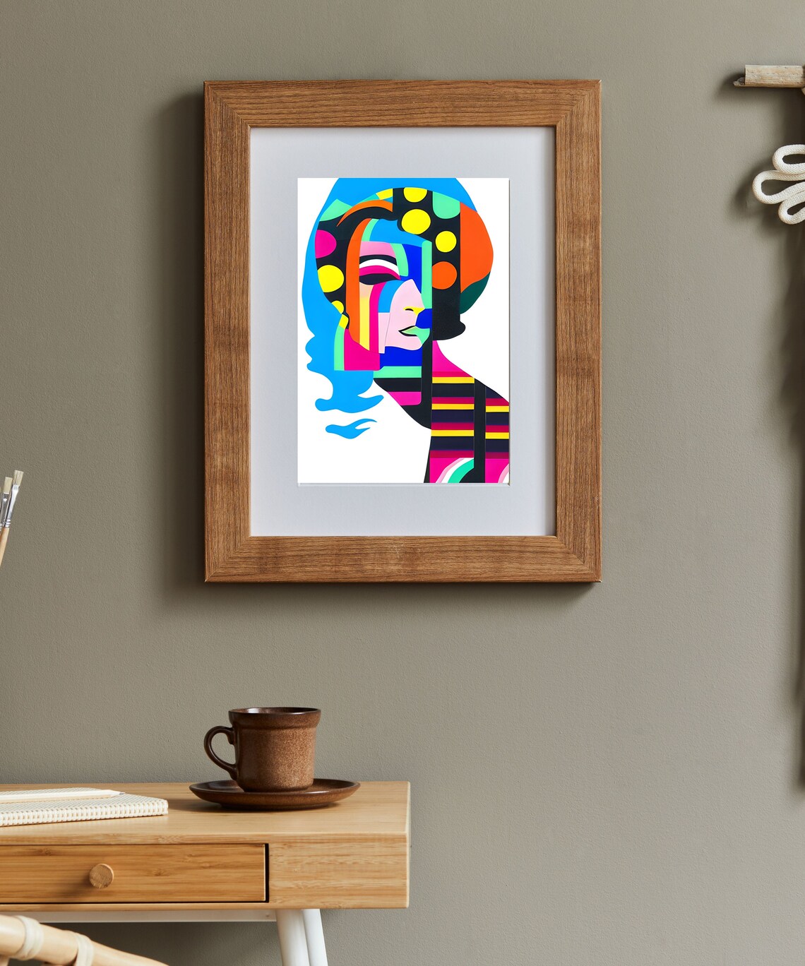 Lucidia Pop Art Woman Portrait Polka Dot Modern Colorful Print - Image 3