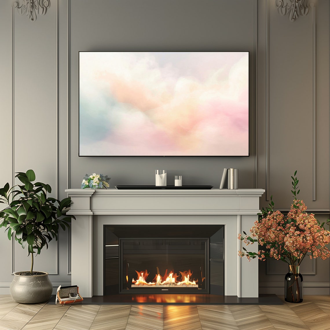 Pastel Pink Yellow Cloud Abstract Soft Dreamy Colors Art Poster - Image 2