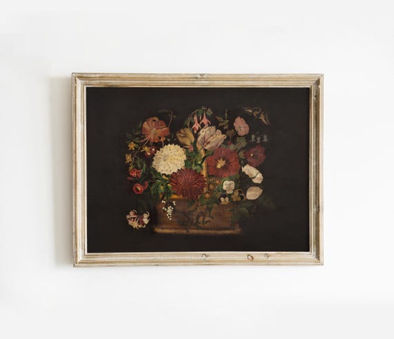 Victorian Cottagecore Botanical Oil Painting Art Print