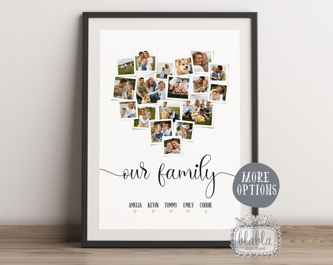 Personalized Family Photo Collage, Birthday Poster