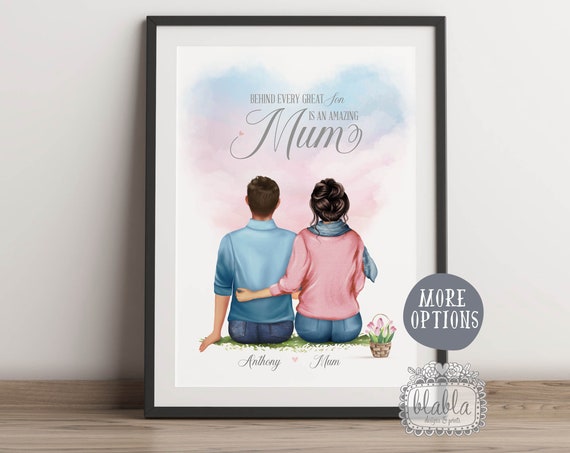 Gift For Mum Mother And Son Print Mothers Day Gift Personalised Mothers Day Poster Mothers Day Gifts Mothers Day Print Mum And Son