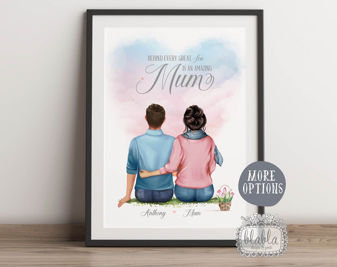 Gift For Mum Mother And Son Print Mothers Day Gift Personalised Mothers Day Poster Mothers Day Gifts Mothers Day Print Mum And Son