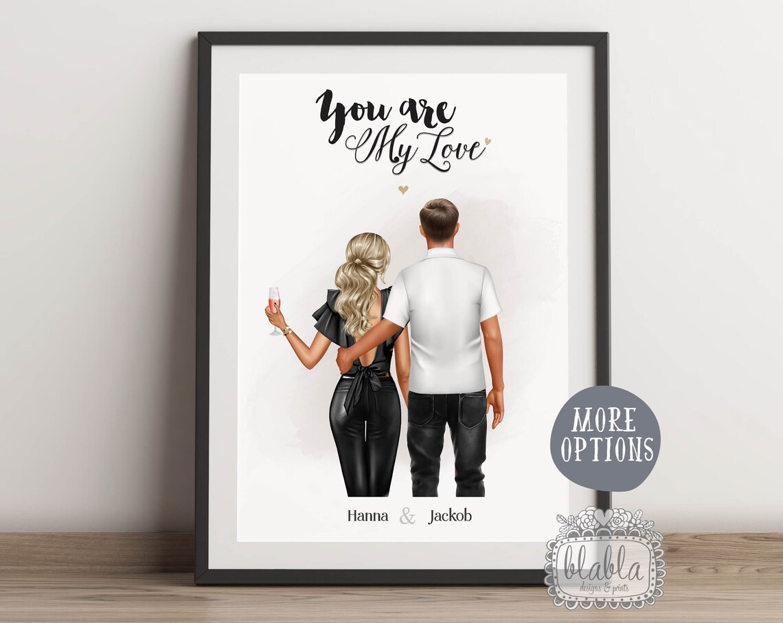 Personalised You Are My Love Couple Toast Anniversary Gift Poster