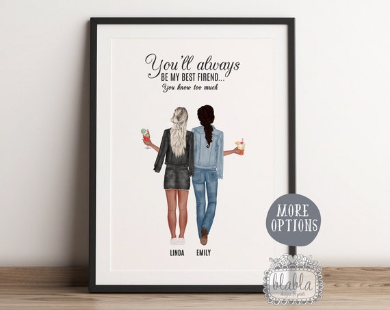 Friends Personalised Gift Best Friend Poster Best Friend Gift Friend Gift Friend Wall Art Birthday Gift Personalised Gift