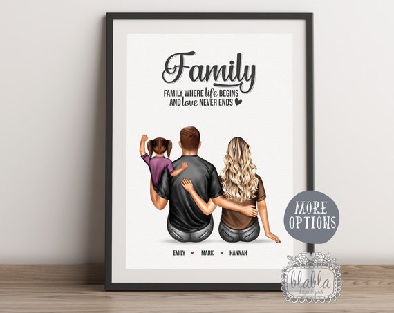 Family Print Personalised Family Gift For Daddy Gift For Mum Fathers Day Gift Our Family Family Where Life Begins And Love Never Ends