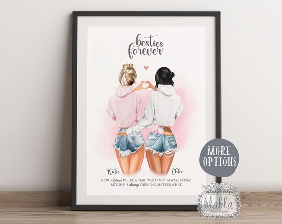 Best Friend Gift Bff Friend Gift Friend Birthday Gift Best Friend Gift Friend Gift Friend Wall Art Birthday Gift Personalised Gift