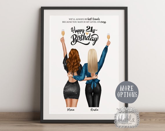 21st Birthday Gift For Friend Friend Birthday Gift Gift For Friend Friend Gift Friend Wall Art Birthday Gift Personalised Gift