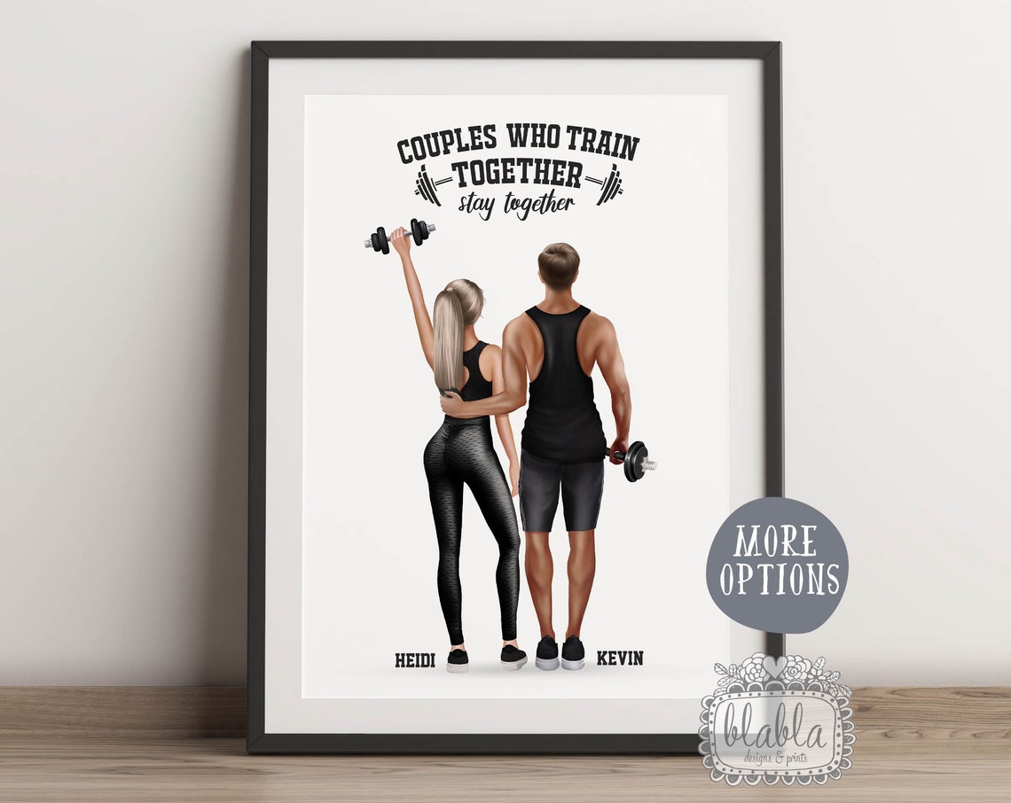 Couples Who Train Together Stay Together Gym Couple Wall Poster