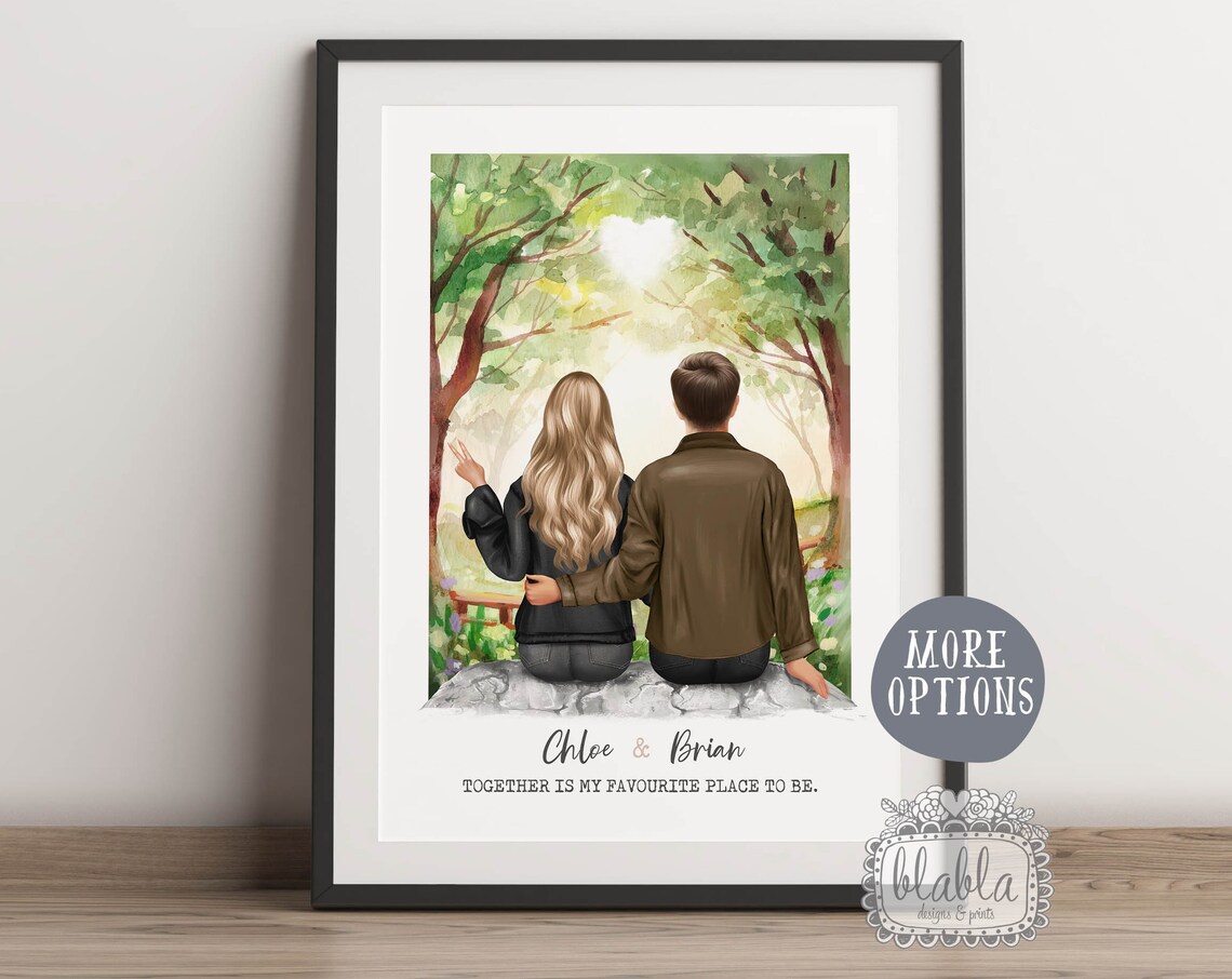 Personalised Mountain View Couple Poster I Love You More The End - Image 2