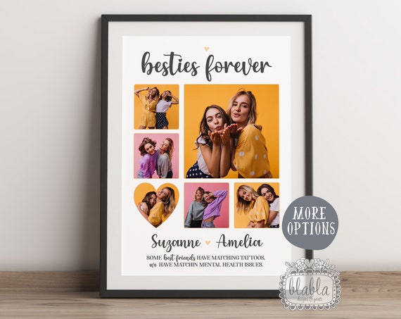 Personalised Photo Collage Best Friends Gift Best Sisters Poster Sisters Photo Collage Photo Collage Birthday Poster Best Sister