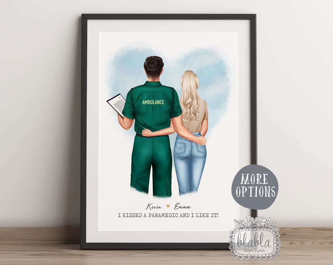I Kissed a Paramedic and I Like It Ambulance Couple Quote Poster