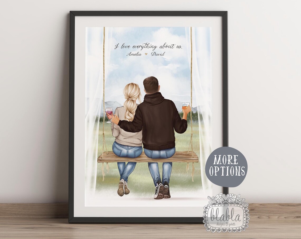 Personalized Valentine's Day Gift, Anniversary Art Print