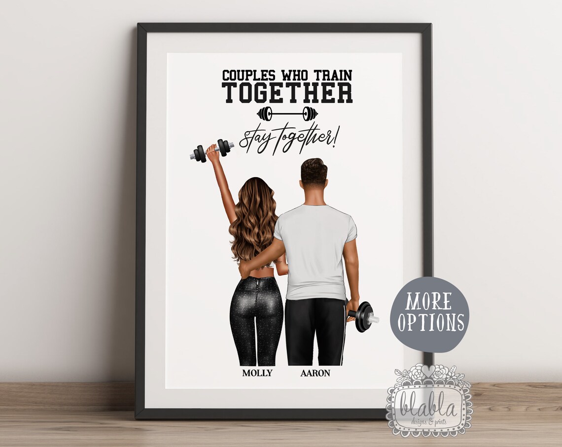 Couples Who Train Together Stay Together Funny Gym Quote Poster