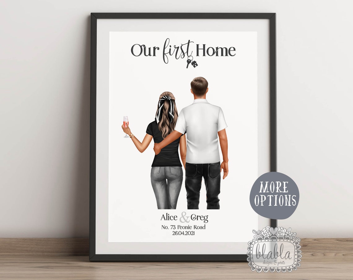 Our First Home Celebrating Couple Moving In Personalized Wall Poster