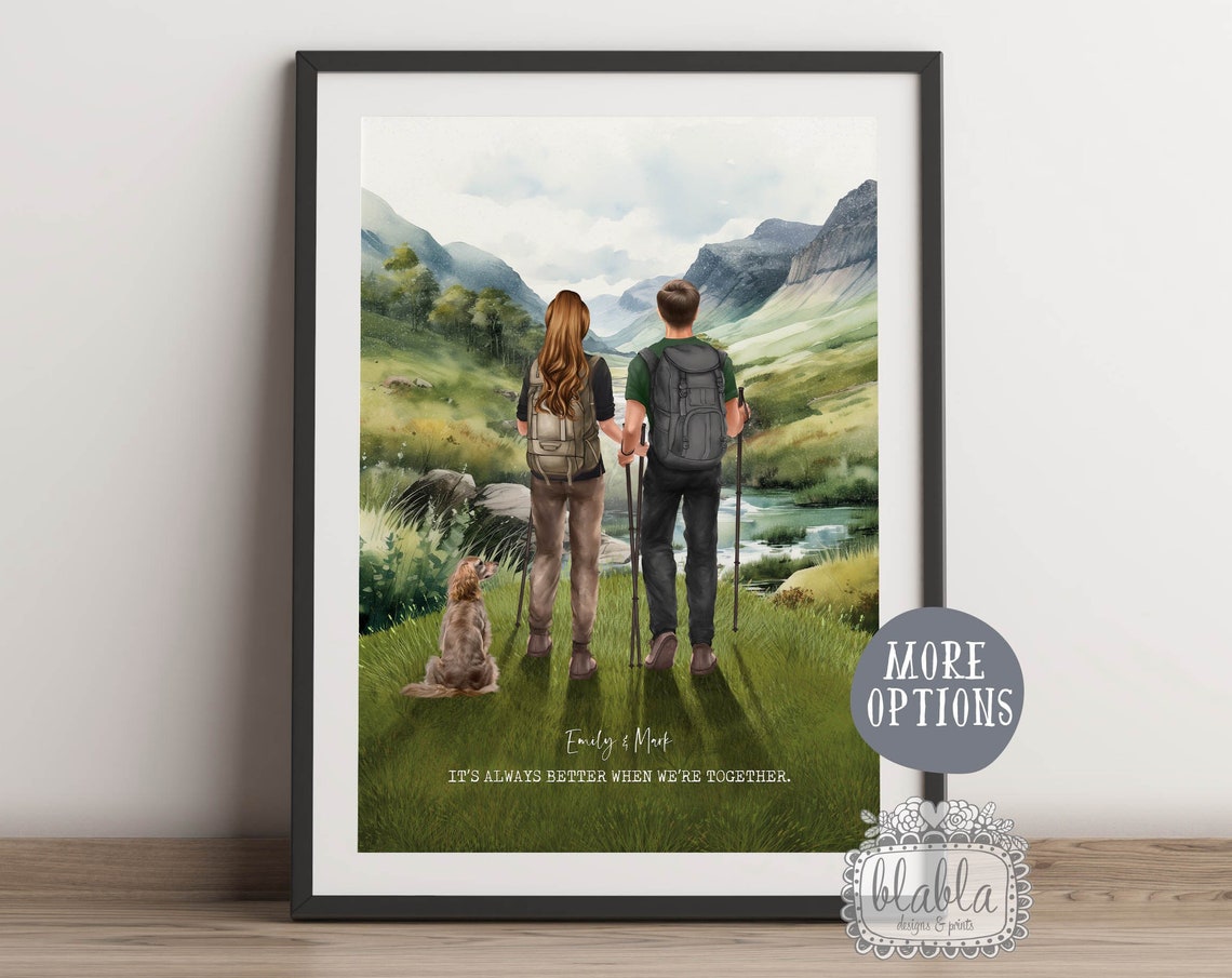 Hiking Couple Mountain Lake View It's Always Better Together Poster
