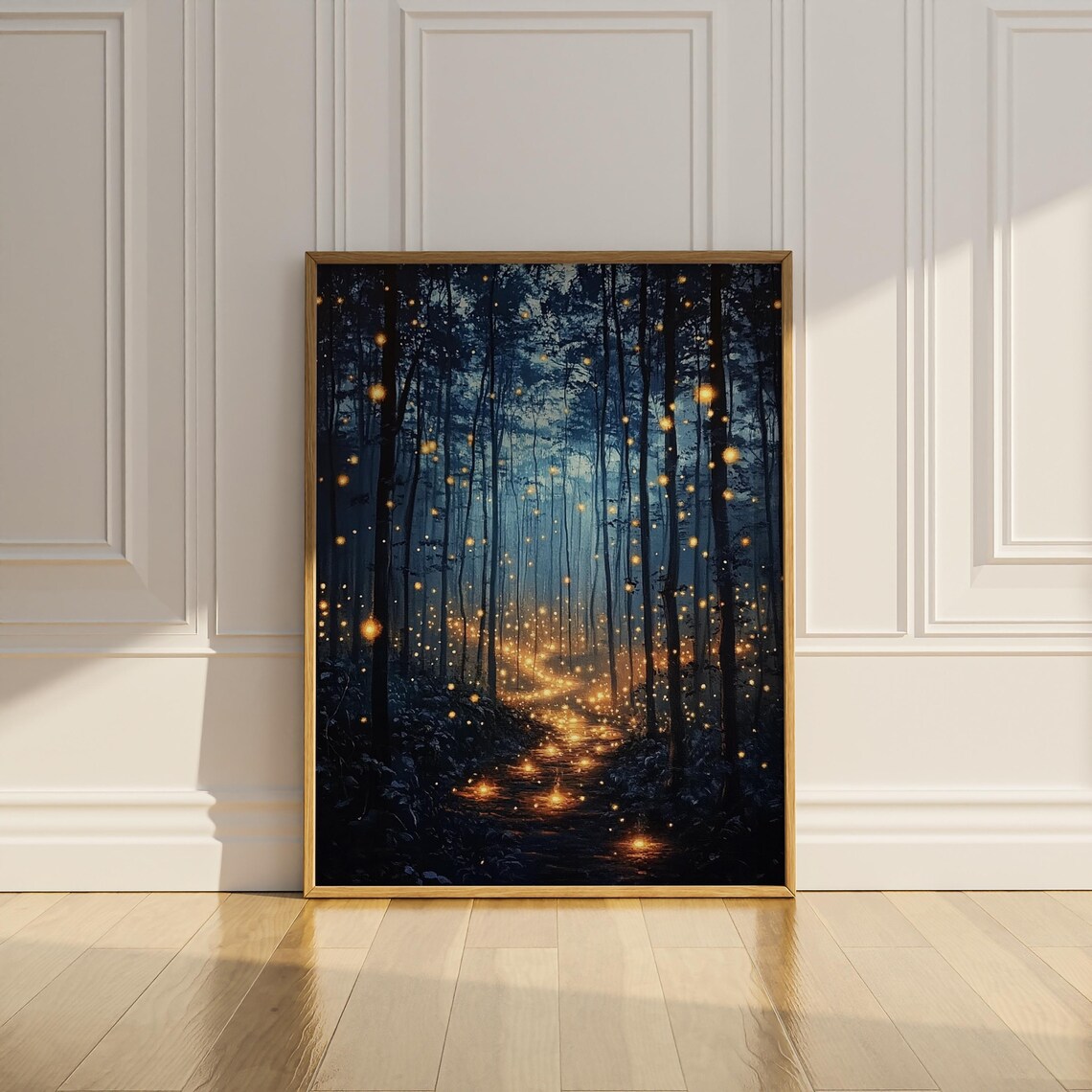 Enchanted Forest Wall Art Firefly Wall Decor Enchanting Glowing Fireflies Dark Maximalist Moody Gothic Artful Home Decor Gift Matte Poster - Image 2