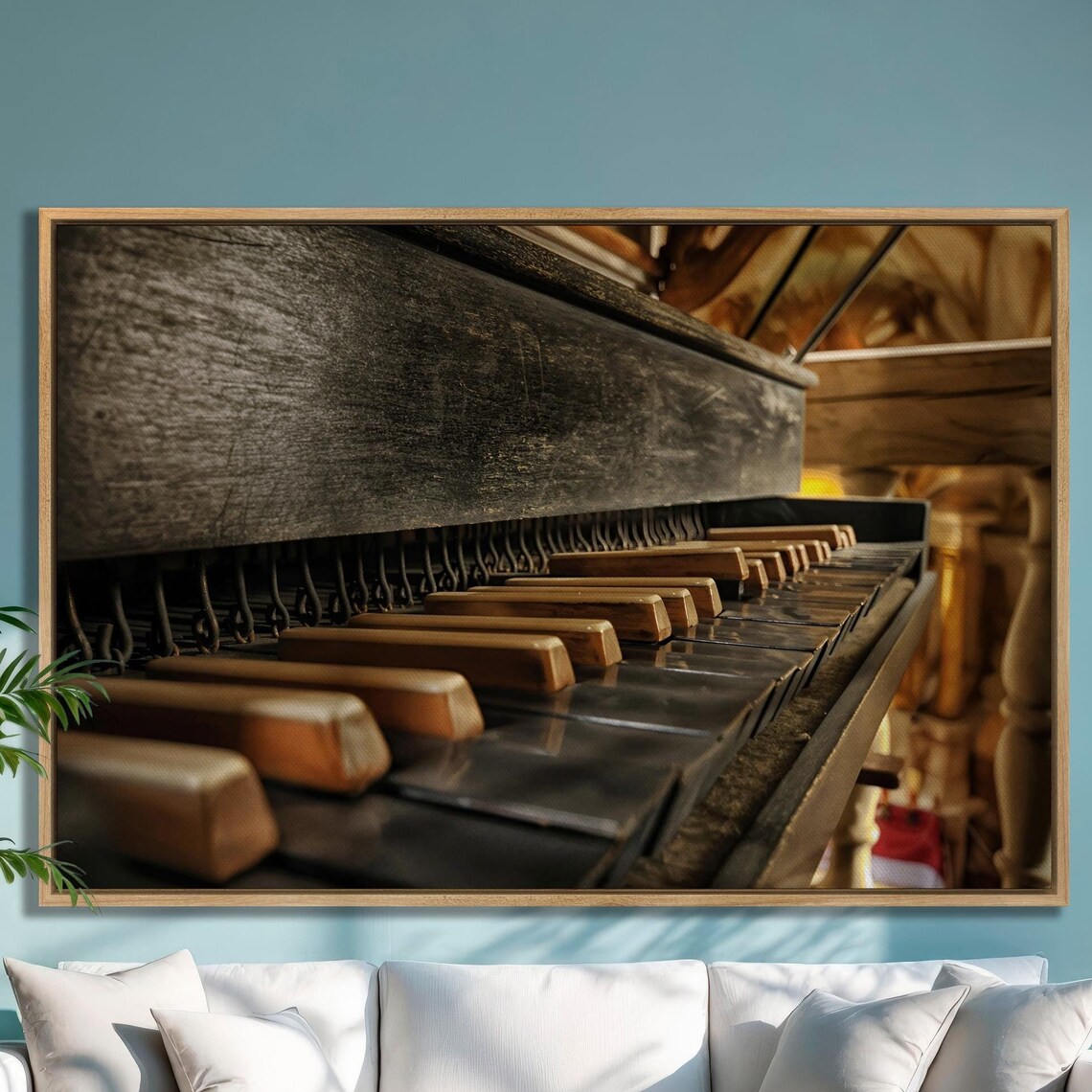 Antique Grand Piano Keys, Vintage Music Art Print