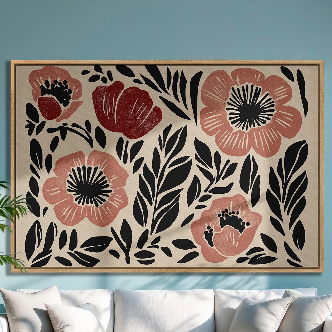 Minimalist Floral Botanical Art Print, Boho Decor