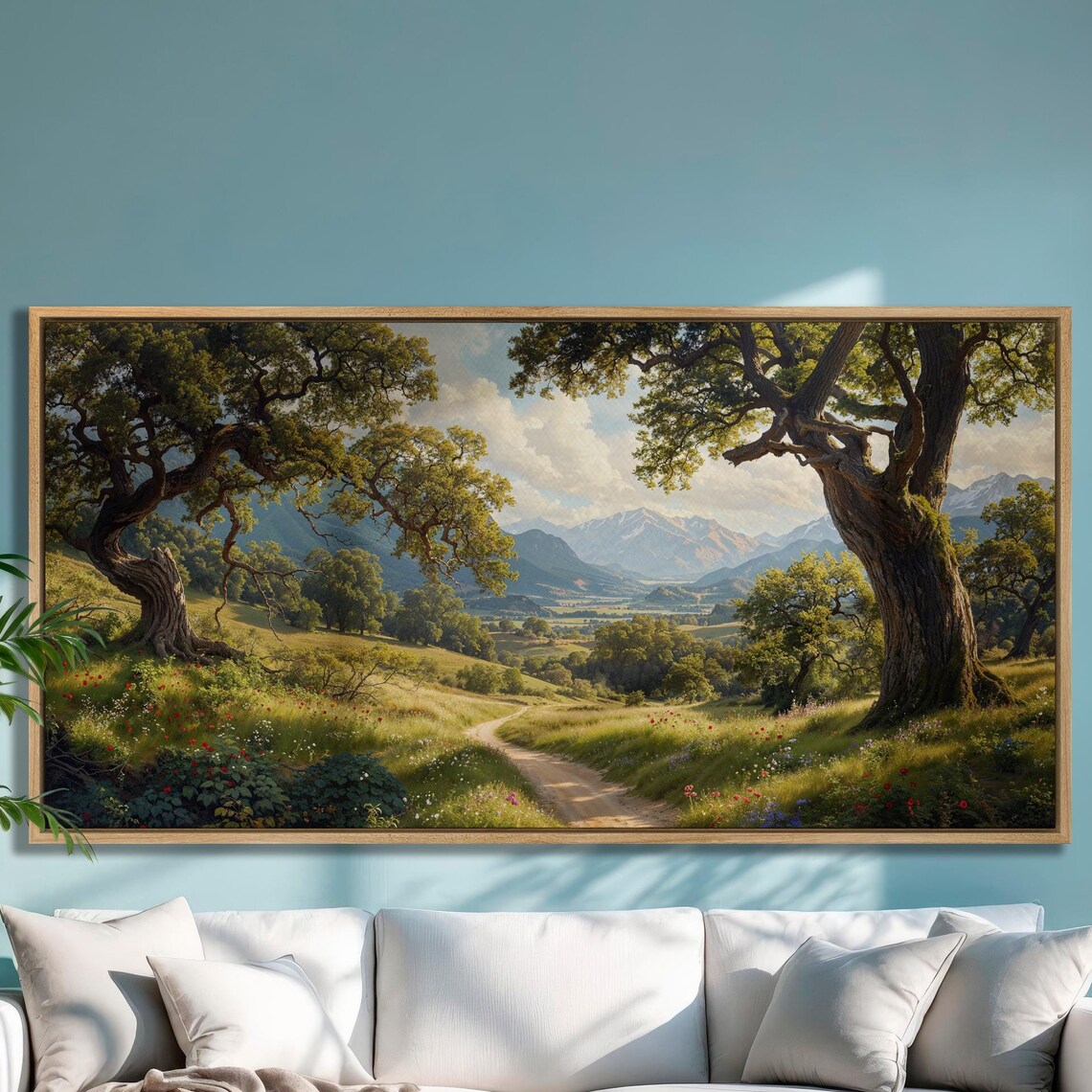 Pastoral Mountain Valley Landscape Art Print