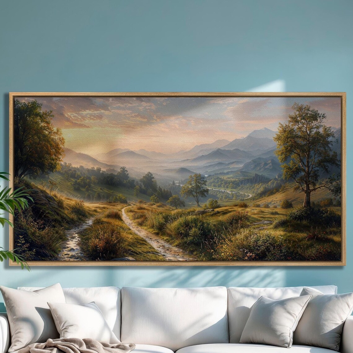 Misty Mountain Valley Morning Light Art Print