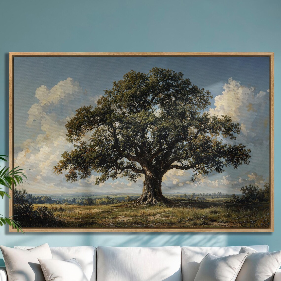 Majestic Oak Tree Art Print, Rustic Nature Decor
