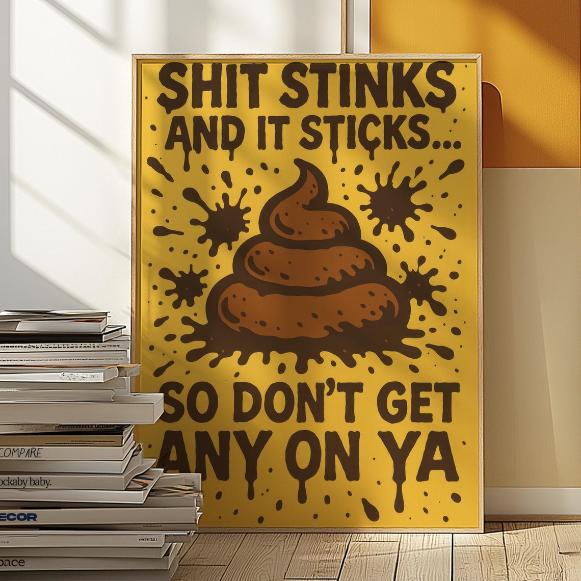 Funny Bathroom Art Cheeky Retro Gag Gift