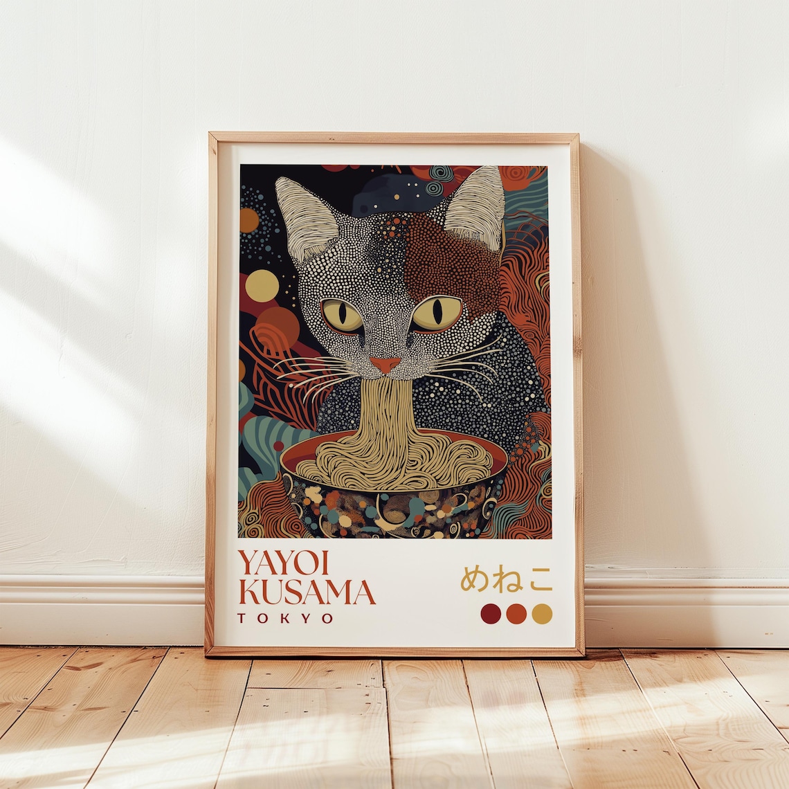 Yayoi Kusama Cat Japanese Ramen Noodle Poster