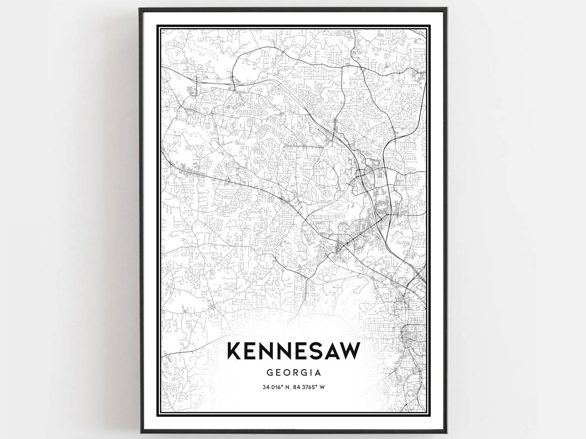 Kennesaw Georgia Minimalist Street Map Line Art City Poster Gift