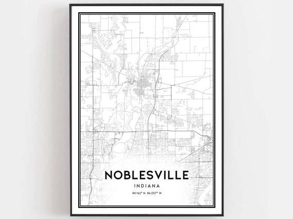 Noblesville Indiana Map Poster Print