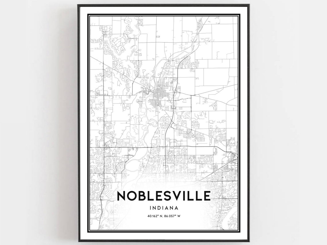 Noblesville Indiana Map Poster Print