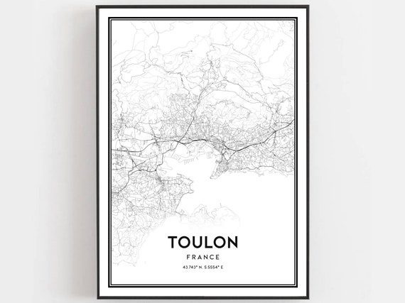 Toulon Map Poster Print, City Street Decor