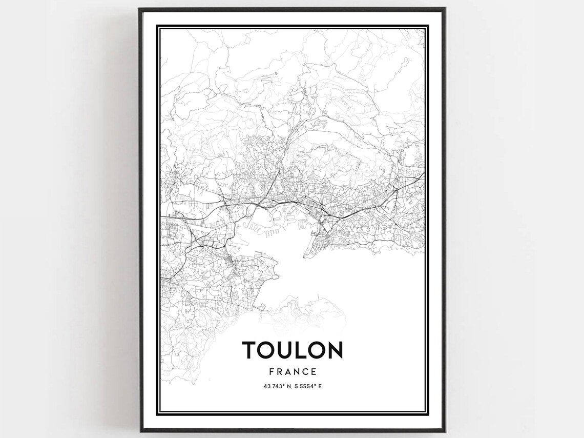 Toulon Map Poster Print, City Street Decor