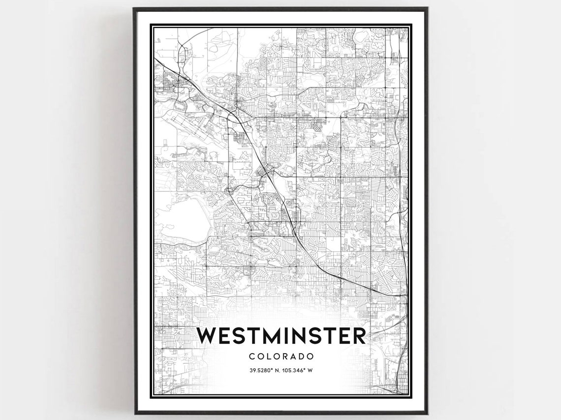 Westminster Colorado Street Map Minimalist Line Art City Poster