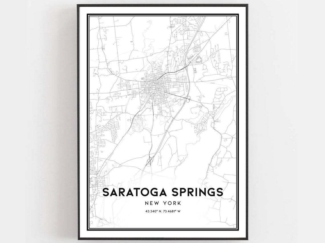 Saratoga Springs New York Minimalist City Street Map Art Poster