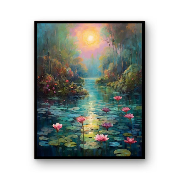 Vintage Living Room Wall Art Abstract Pritable Painting Poster Monet