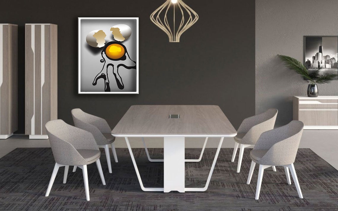 Cracked Egg Golden Yolk Artistic Modern Kitchen Wall Decor Poster - Image 3