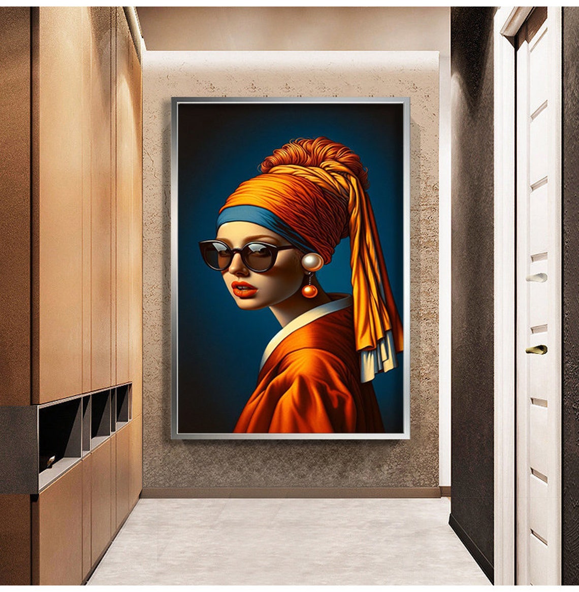 Girl With Pearl Earring Sunglasses Modern Pop Art Remix Poster - Image 4