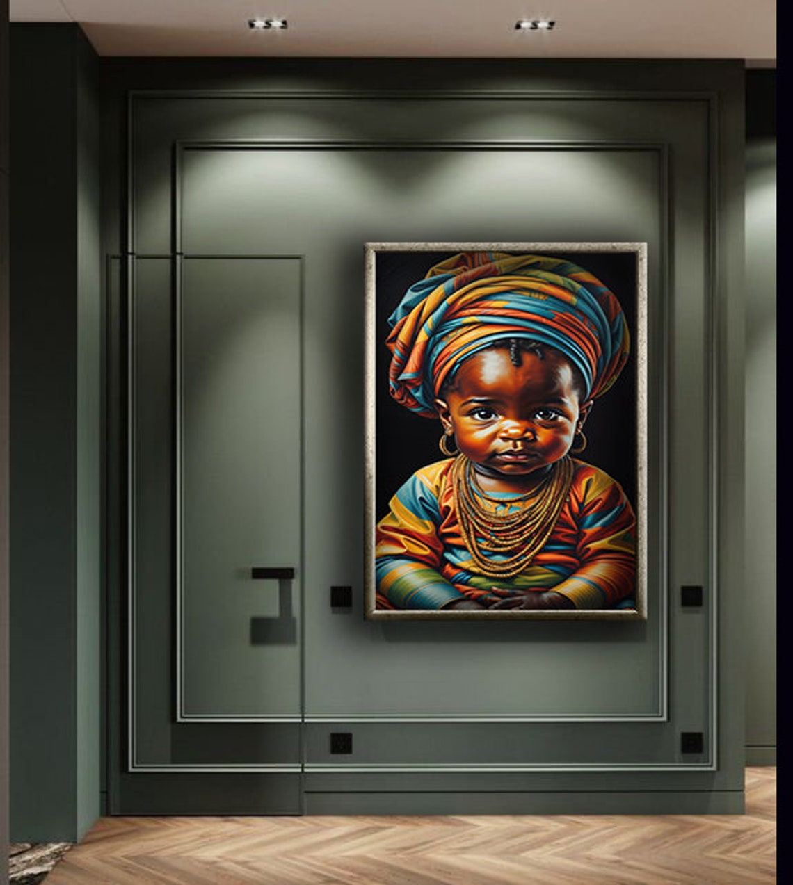 African Baby Painting Black Baby Wall Decor Colorful Baby Local Painting Ready To Hang Painting Home Decorative - Image 4