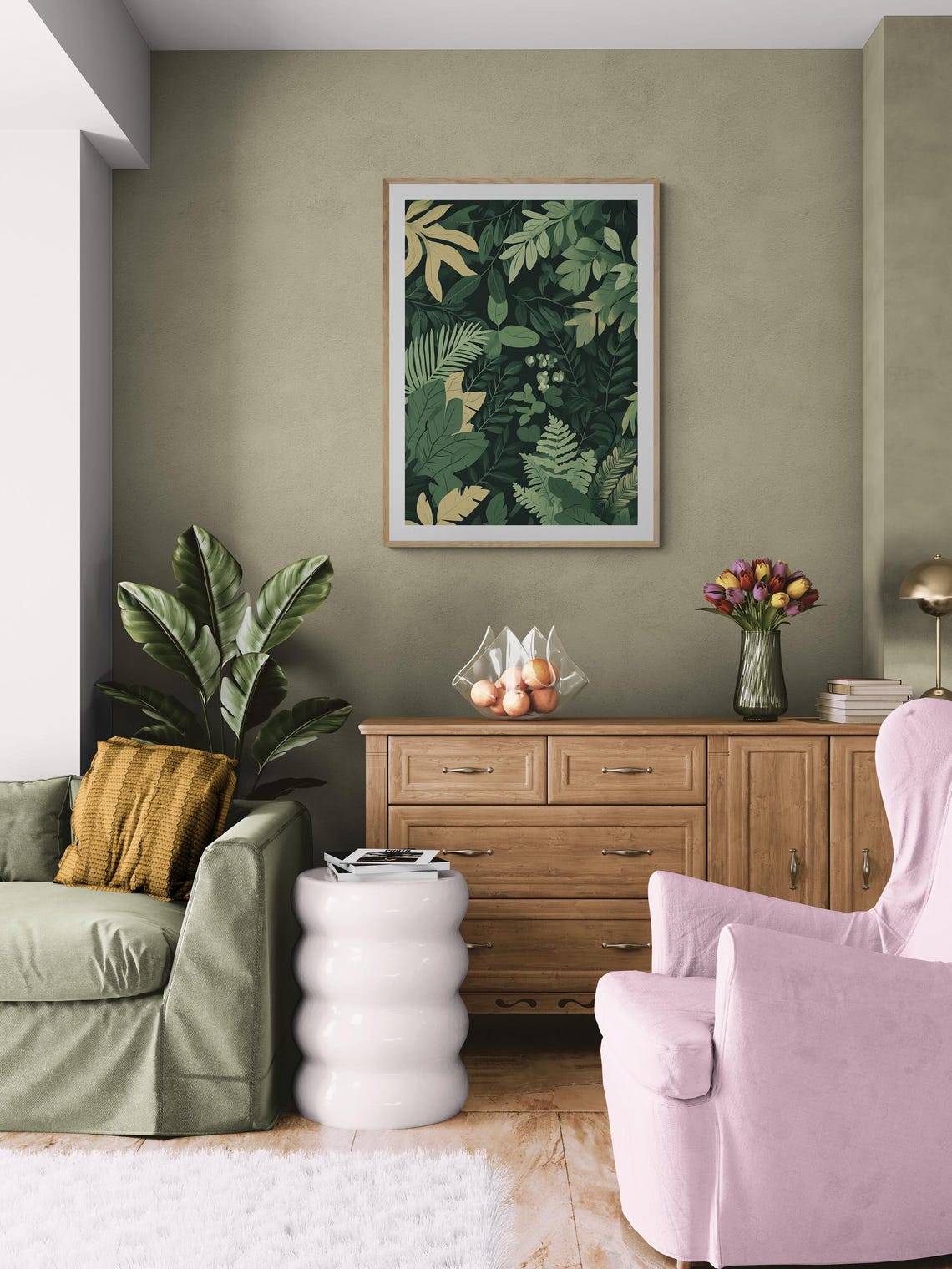 Dark Green Botanical Forest Leaves Ferns Moody Jungle Wall Art Poster - Image 4