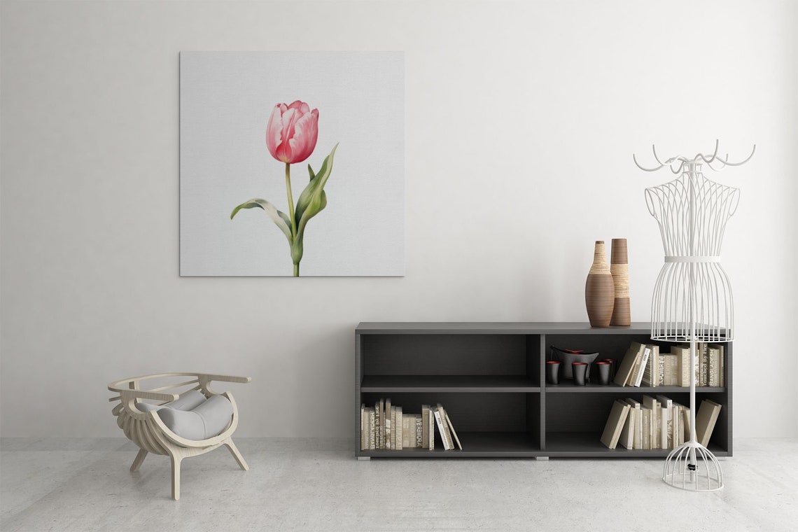Pink Tulip Single Stem Minimalist Watercolor Floral Botanical Poster - Image 8