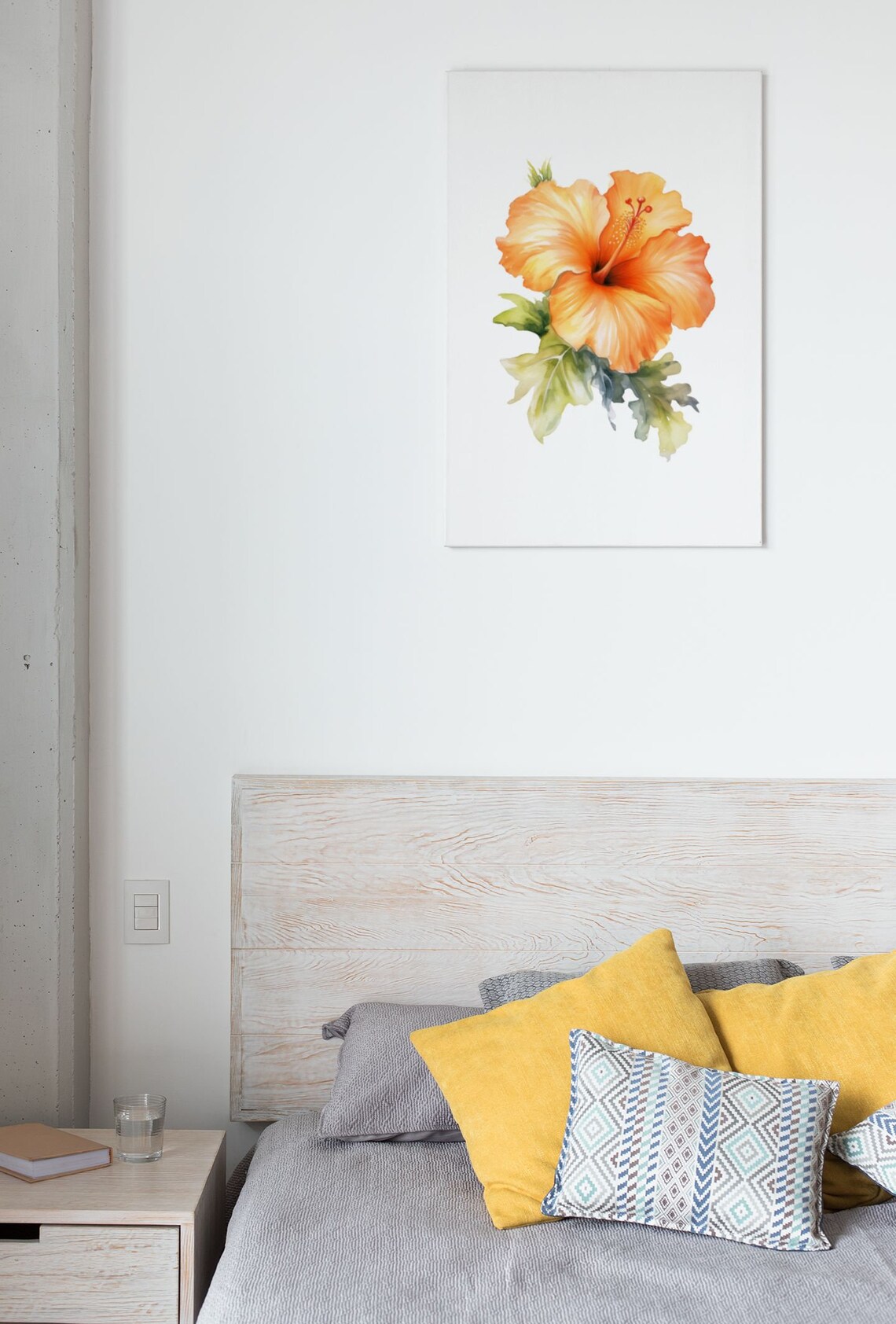 Orange Hibiscus Tropical Bloom Sunny Radiant Watercolor Art Poster - Image 6