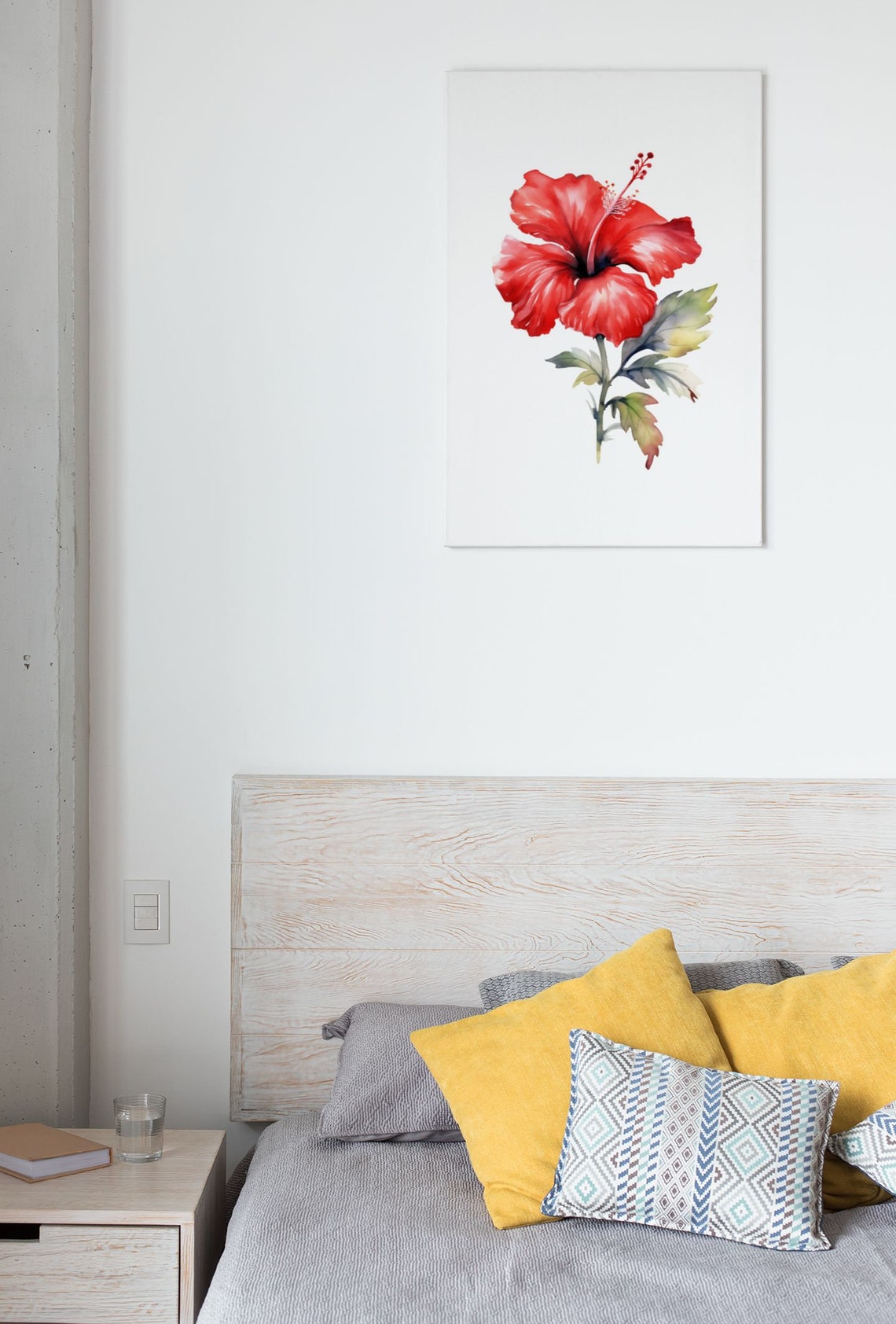 Red Hibiscus Tropical Flower Lush Scarlet Watercolor Art Poster - Image 5