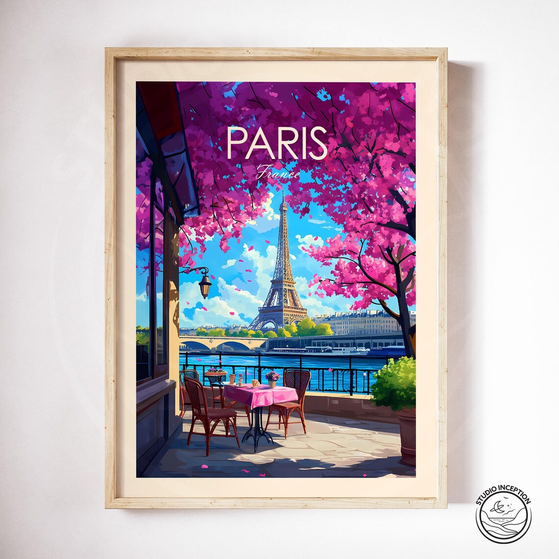 Paris Cafe Print, Eiffel Tower Travel Poster - Image 2